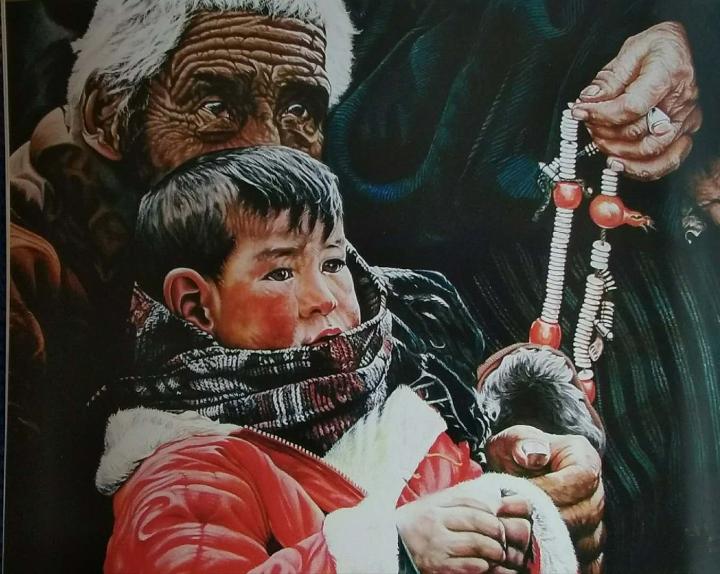 康巴藏乡组画之二，布面油画，101X64 ，2006年.jpg